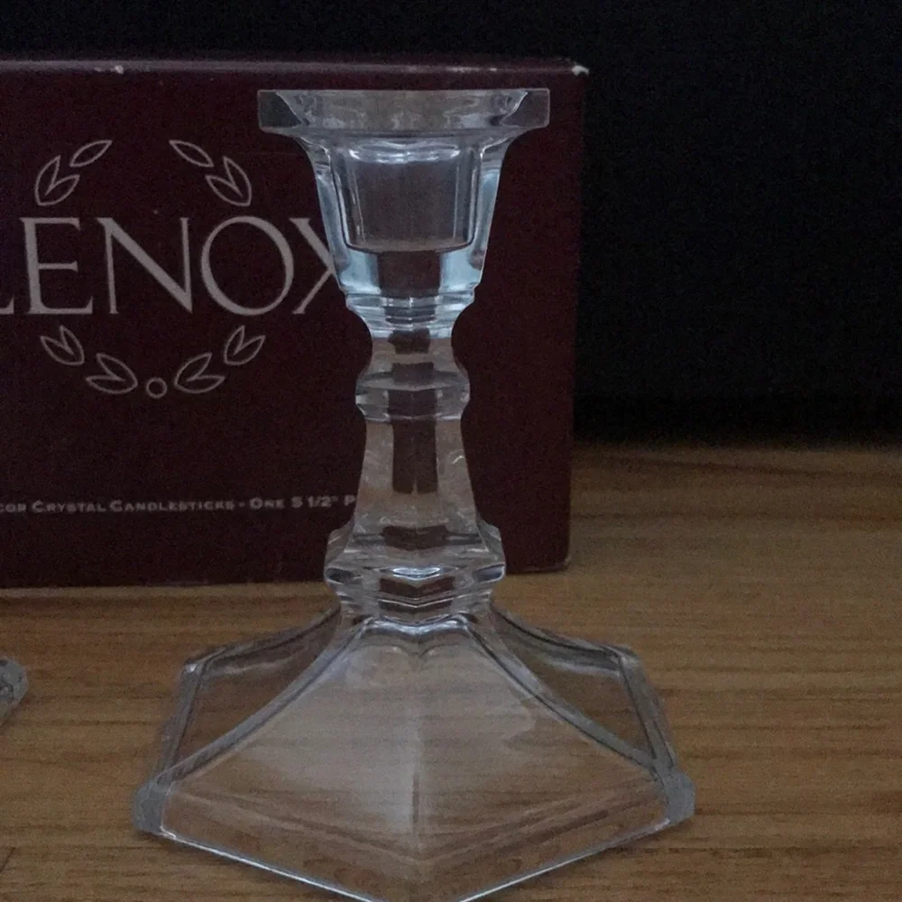 ✨NEW LENOX DECOR CRYSTAL CANDLESTICK SET 5.5